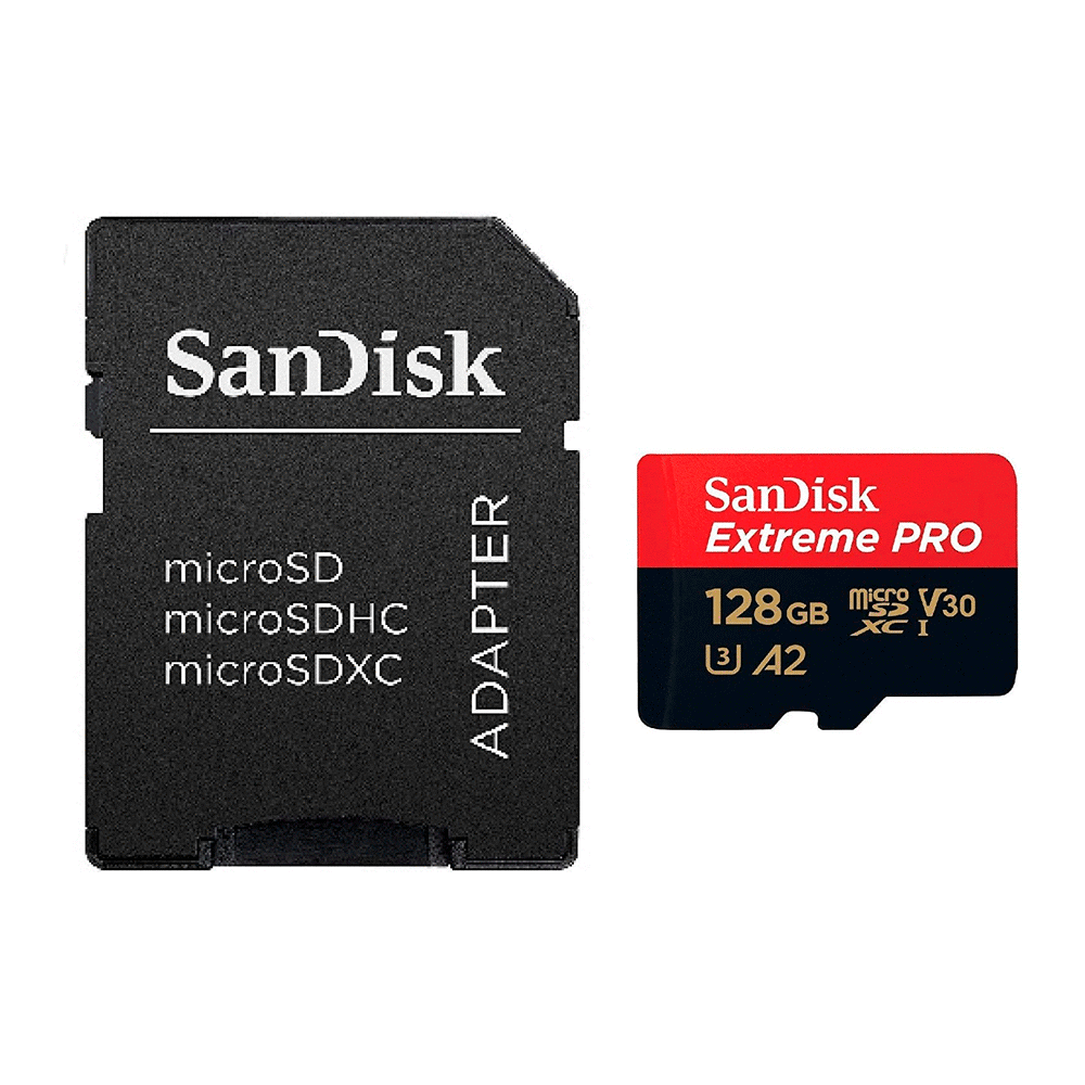 MicroSDXC 128Gb SanDisk ExtremePro UHS-I / V30 / U3 / A2 - eMania Foto e  Video
