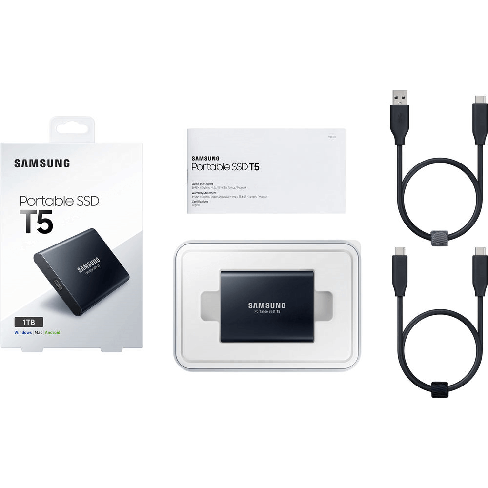 SSD Samsung T5 1TB USB 3.1 (Preto) - eMania Foto e Video