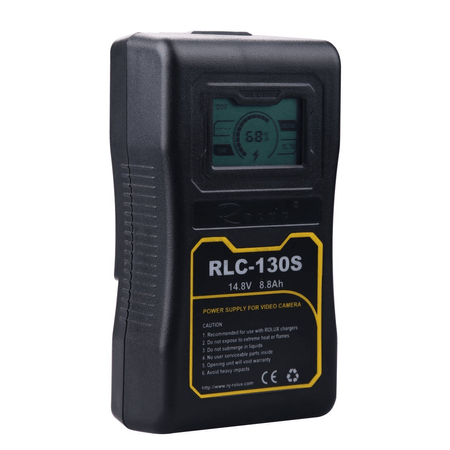 Bateria-Broadcast-V-Mount-Rolux-RLC-130S-130Wh-8.8Ah-com-Display-LCD