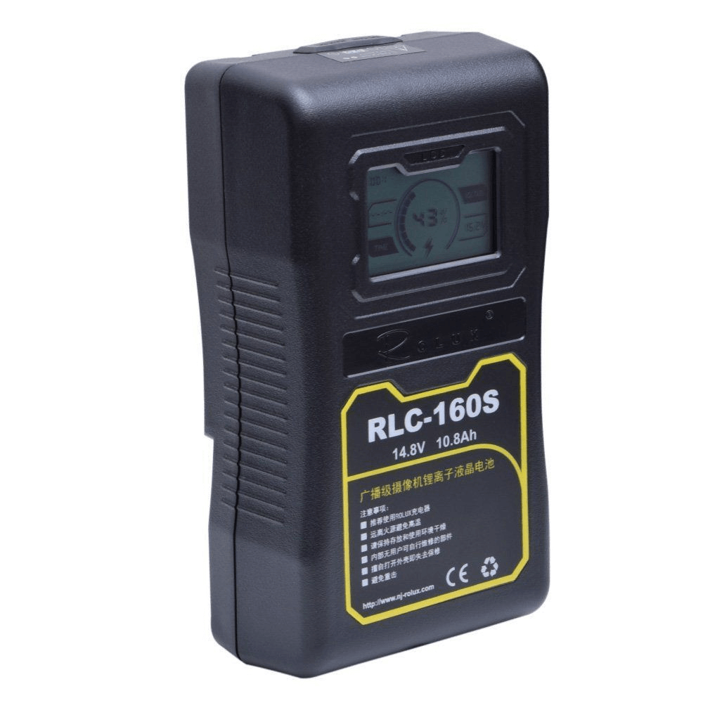 Bateria-Broadcast-V-Mount-Rolux-RLC-160S-160Wh-10.8Ah-com-Display-LCD Bateria-Broadcast-V-Mount-Rolux-RLC-160S-160Wh-10.8Ah-com-Display-LCD