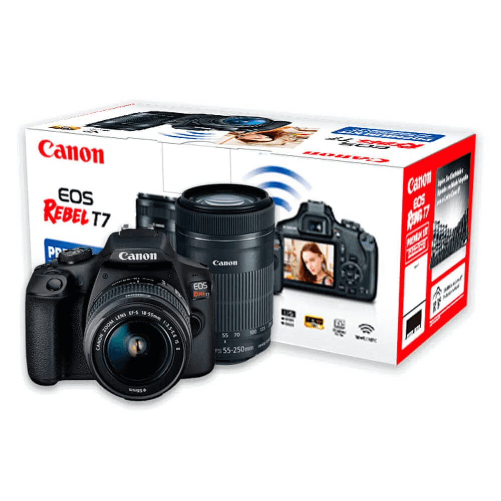Kit Canon T7+ Lente 18-55mm + 55-250mm - WorldView