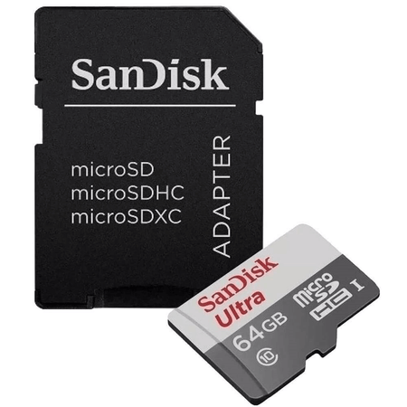 Cartao-MicroSDXC-SanDisk-Ultra-64Gb-de-100Mb-s-Classe10-UHS-I-U1-A1