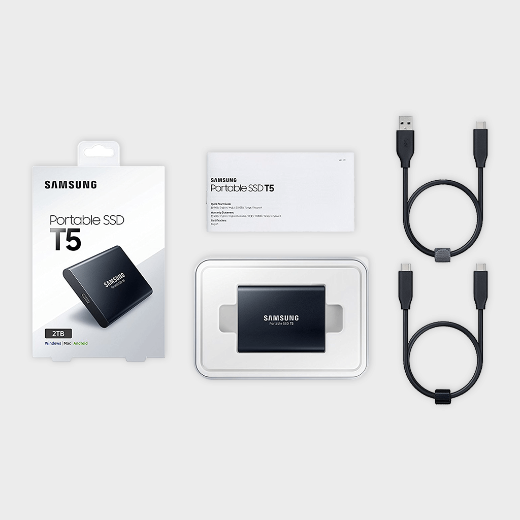 SSD Samsung T5 2TB USB 3.1 (Preto) - eMania Foto e Video
