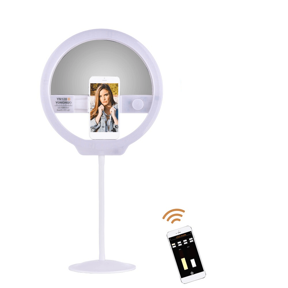 Iluminador-Circular-Ring-Light-LED-Yongnuo-YN128-II-Beauty-Light-Bi-Color-com-Espelho--Branco- Iluminador-Circular-Ring-Light-LED-Yongnuo-YN128-II-Beauty-Light-Bi-Color-com-Espelho--Branco-