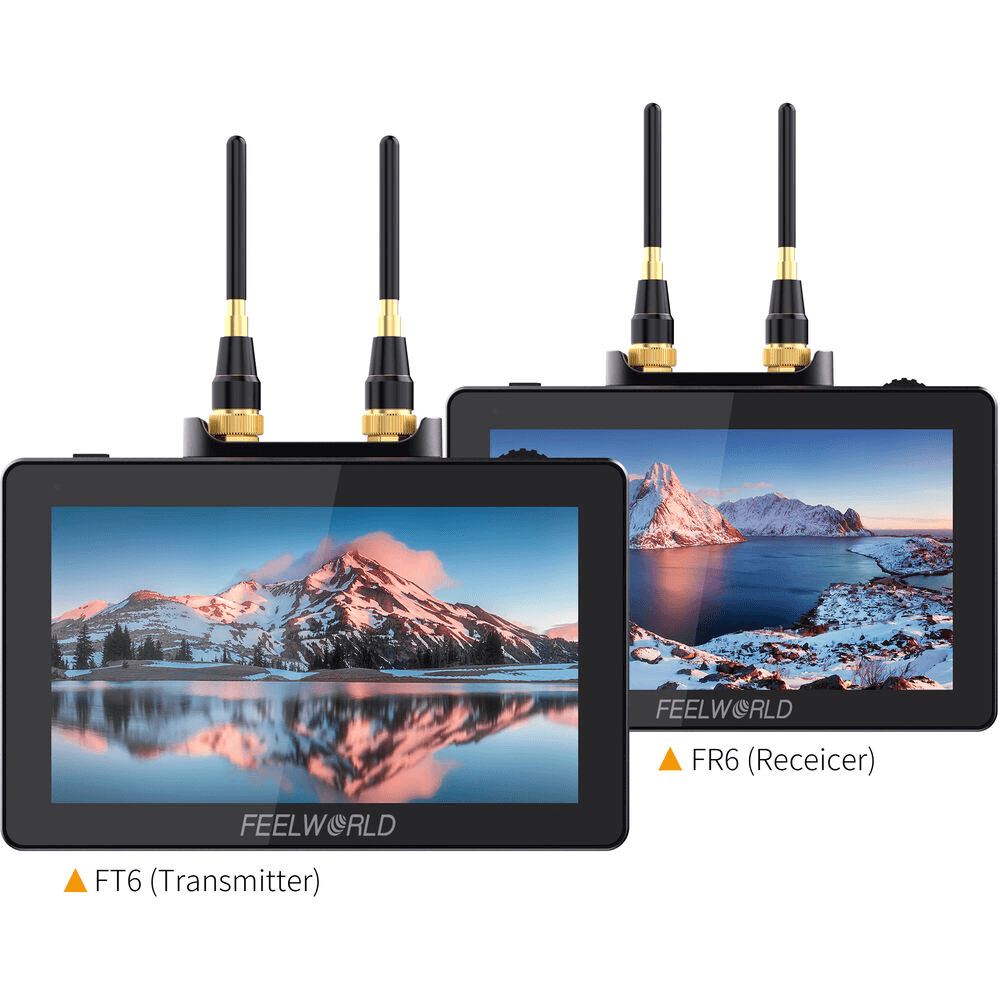 Kit-2x-Monitores-com-Sistema-Transmissor-e-Receptor-FeelWorld-FR6-FT6-Wireless Kit-2x-Monitores-com-Sistema-Transmissor-e-Receptor-FeelWorld-FR6-FT6-Wireless