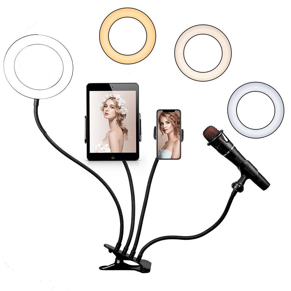 Iluminador-Ring-Light-6--LED-USB-4-em-1-Professional-Live-Stream Iluminador-Ring-Light-6--LED-USB-4-em-1-Professional-Live-Stream
