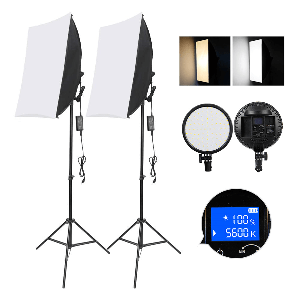 Kit-de-Iluminacao-LED-Soleste-YD601-Studio-Light-Bi-Color-48W-Softbox-50x70cm---Tripe-2m--Bivolt- Kit-de-Iluminacao-LED-Soleste-YD601-Studio-Light-Bi-Color-48W-Softbox-50x70cm---Tripe-2m--Bivolt-