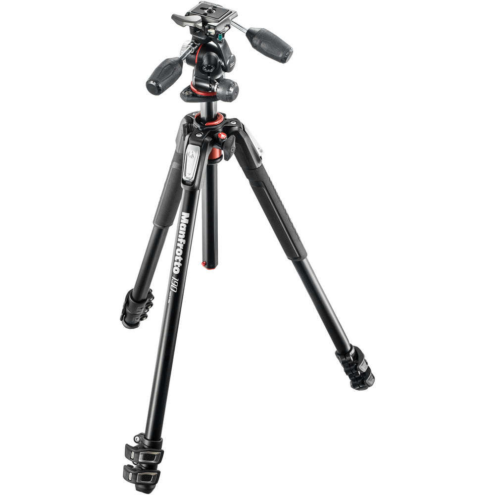 Tripé Manfrotto MK190XPRO3-3W Cabeça Pan/Tilt - WorldView