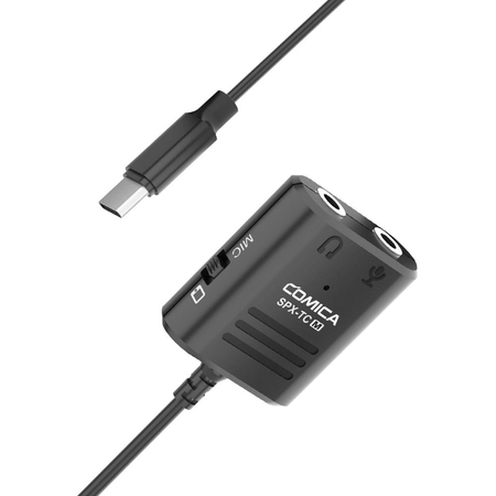 Adaptador-de-Audio-Multifuncional-Comica-Duplo-P2-3.5mm--TRS-TRRS--para-USB-C