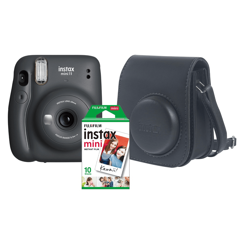 Kit-Camera-Instantanea-FujiFilm-Instax-Mini-11-Grafite---Bolsa-Couro---Pack-10-Fotos-Instantaneas Kit-Camera-Instantanea-FujiFilm-Instax-Mini-11-Grafite---Bolsa-Couro---Pack-10-Fotos-Instantaneas
