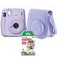 Kit-Camera-Instantanea-FujiFilm-Instax-Mini-11-Lilas---Bolsa-Couro---Pack-10-Fotos-Instantaneas
