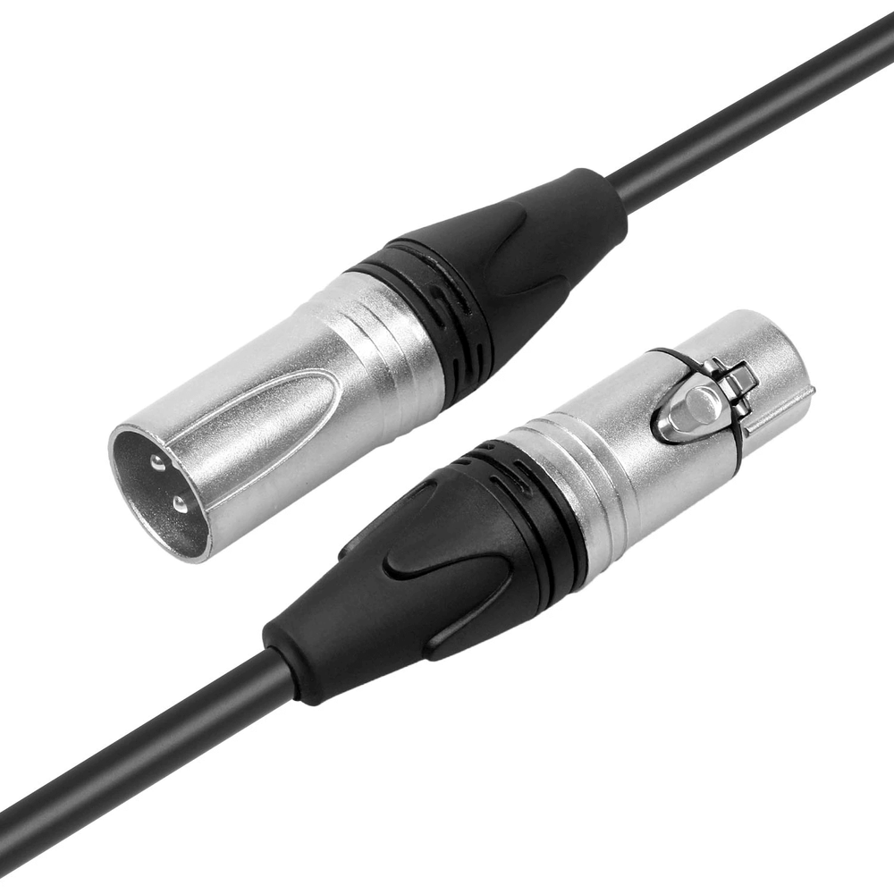 Cabo-de-Microfone-XLR-3-Pinos-Macho-x-Femea-Balanceado--50cm- Cabo-de-Microfone-XLR-3-Pinos-Macho-x-Femea-Balanceado--50cm-
