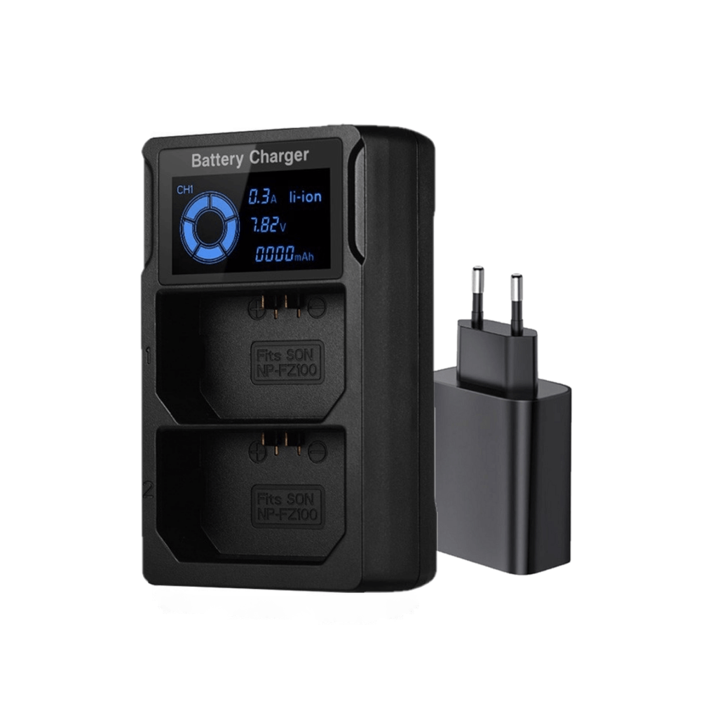 Carregador-para-Bateria-Sony-NP-FZ100-Duplo--Bivolt- Carregador-para-Bateria-Sony-NP-FZ100-Duplo--Bivolt-