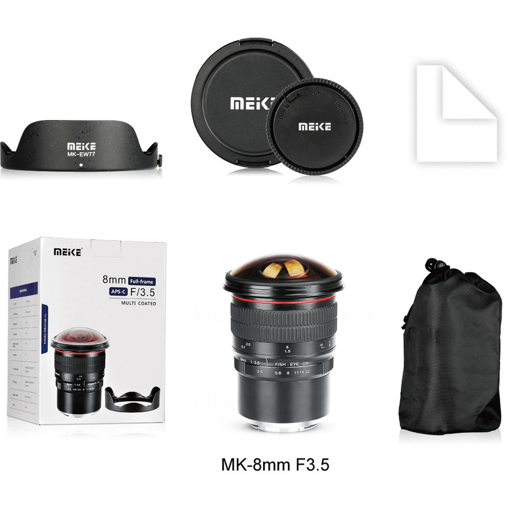 Lente Meike MK 8mm f/2 Fisheye MFT - WorldView