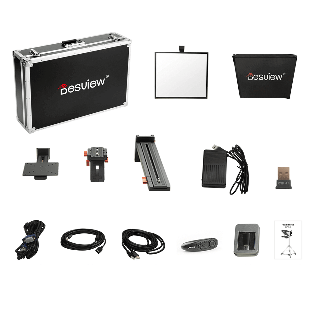 Kit Teleprompter Broadcast Desview 17" eMania Foto e Video