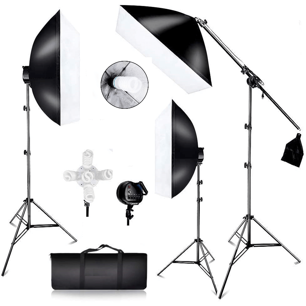 Kit-Iluminacao-Estudio-Softbox-50x60cm-8x-Lampadas-55w-e-1x135w-Girafa-e-Tripes-de-Iluminacao--220V- Kit-Iluminacao-Estudio-Softbox-50x60cm-8x-Lampadas-55w-e-1x135w-Girafa-e-Tripes-de-Iluminacao--220V-
