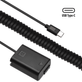 Adaptador-Dummy-Bateria-NP-FW50-Espiral-com-Conector-USB-C