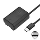 Adaptador-Dummy-PD-Bateria-NP-FZ100-Espiral-com-Conector-USB-C