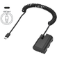 Adaptador-Dummy-PD-DR-E6-Bateria-Canon-LP-E6-Espiral-com-Conector-USB-C Adaptador-Dummy-PD-DR-E6-Bateria-Canon-LP-E6-Espiral-com-Conector-USB-C
