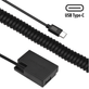 Adaptador-Dummy-PD-DR-E18-Bateria-Canon-LP-E17-Espiral-com-Conector-USB-C