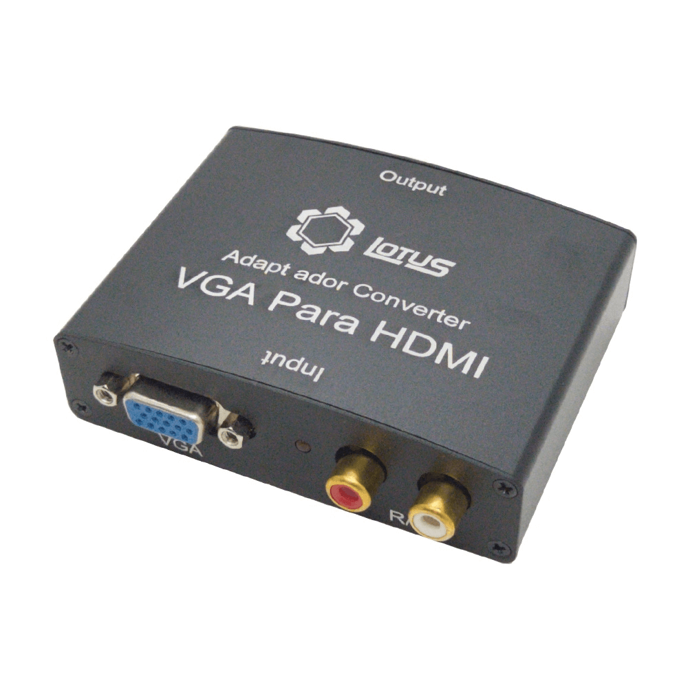 Conversor-VGA-para-HDMI-Lotus-LT-108-Video-e-Audio-com-Entrada-de-Audio-RCA Conversor-VGA-para-HDMI-Lotus-LT-108-Video-e-Audio-com-Entrada-de-Audio-RCA