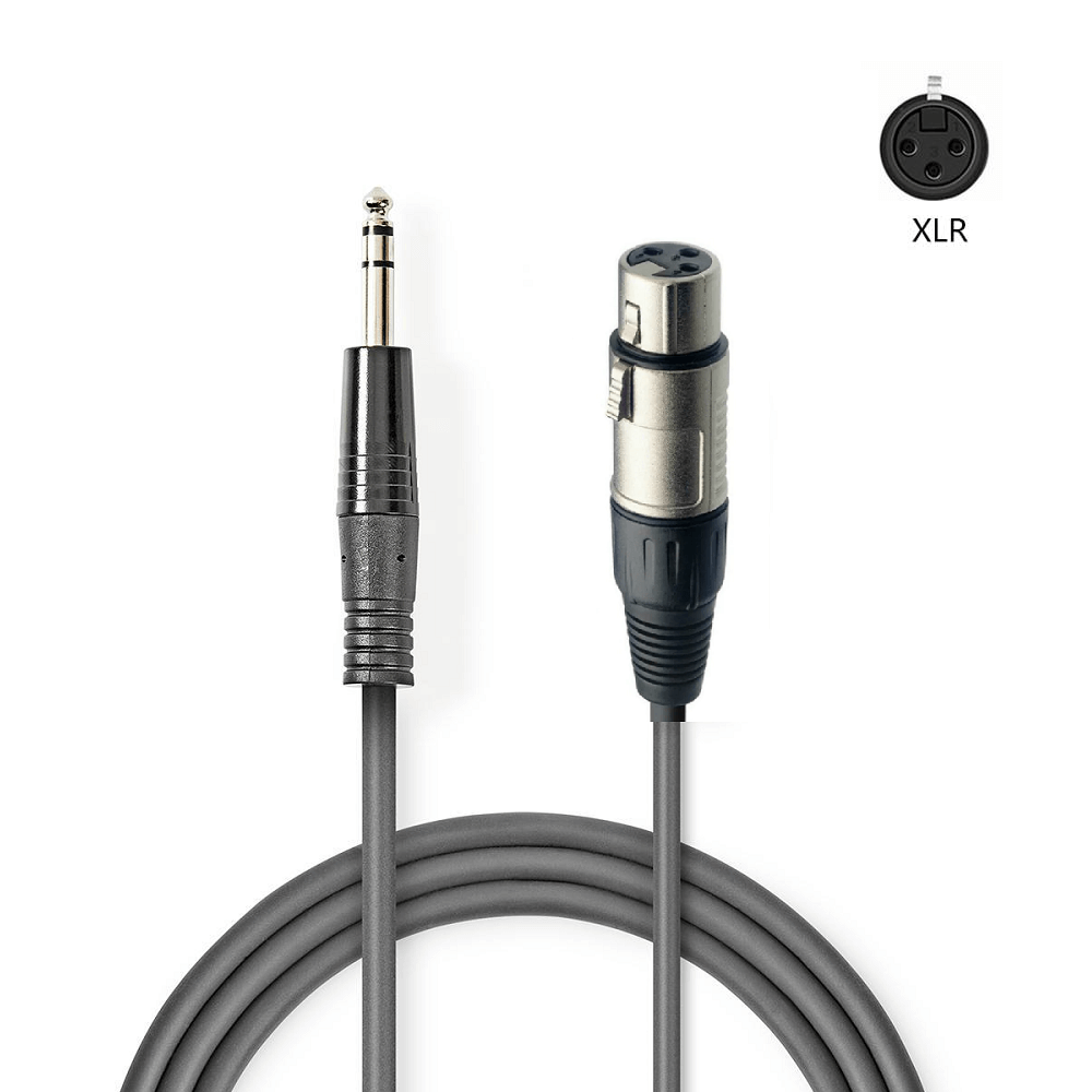Cabo-de-Audio-XLR-3Pin--F--x-P10-1-4--6.35mm--M--Balanceado-6-Metros Cabo-de-Audio-XLR-3Pin--F--x-P10-1-4--6.35mm--M--Balanceado-6-Metros