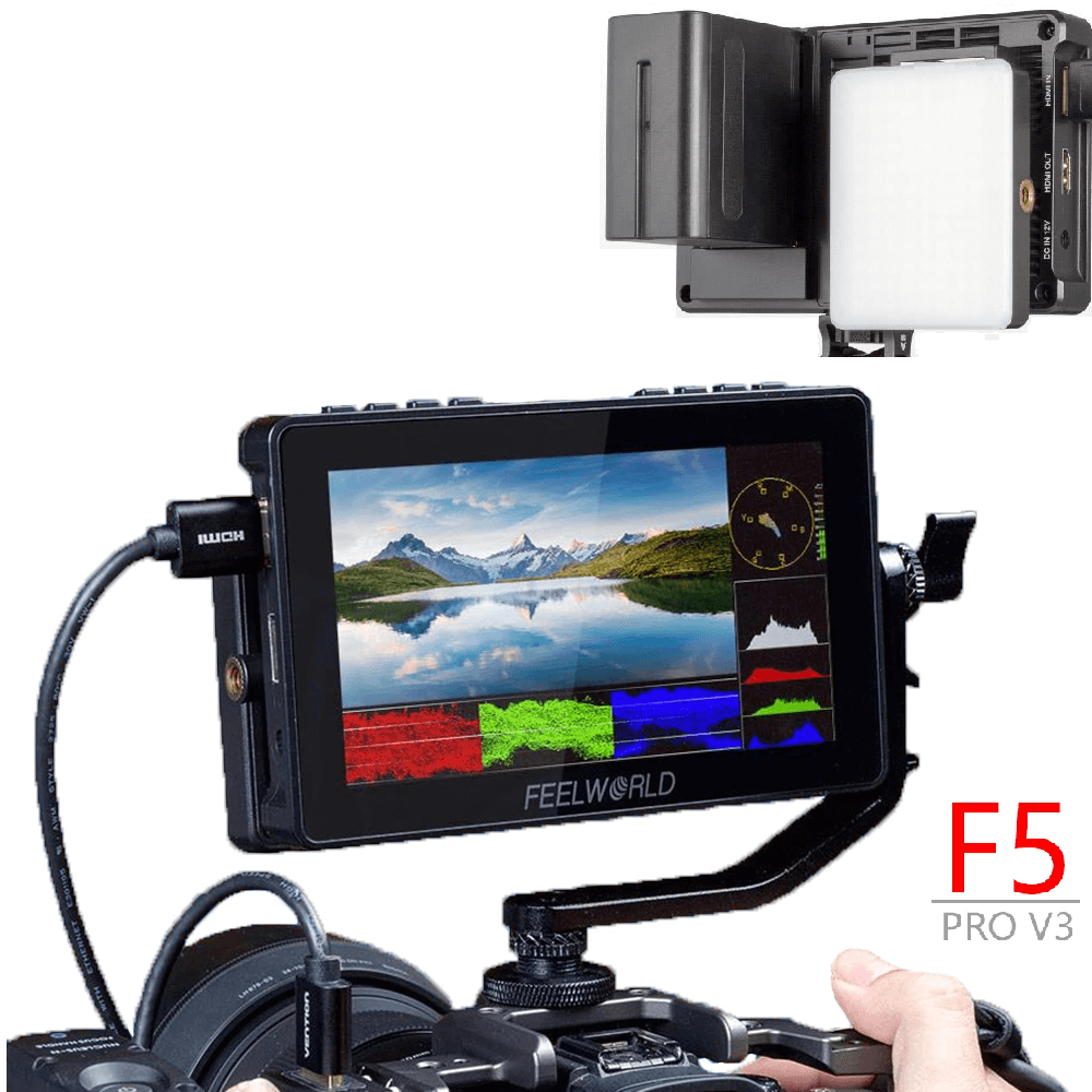 Monitor-de-Referencia-FeelWorld-F5-Pro-V3-5.5--4K-HDMI-IPS-LUT-3D-com-Mini-Led-Light Monitor-de-Referencia-FeelWorld-F5-Pro-V3-5.5--4K-HDMI-IPS-LUT-3D-com-Mini-Led-Light