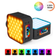 Iluminador-LED-Mamen-D02-Double-Side-RGB-4W-Bi-Color-2500K-9000K-Compacto-para-Cameras-e-Filmadoras