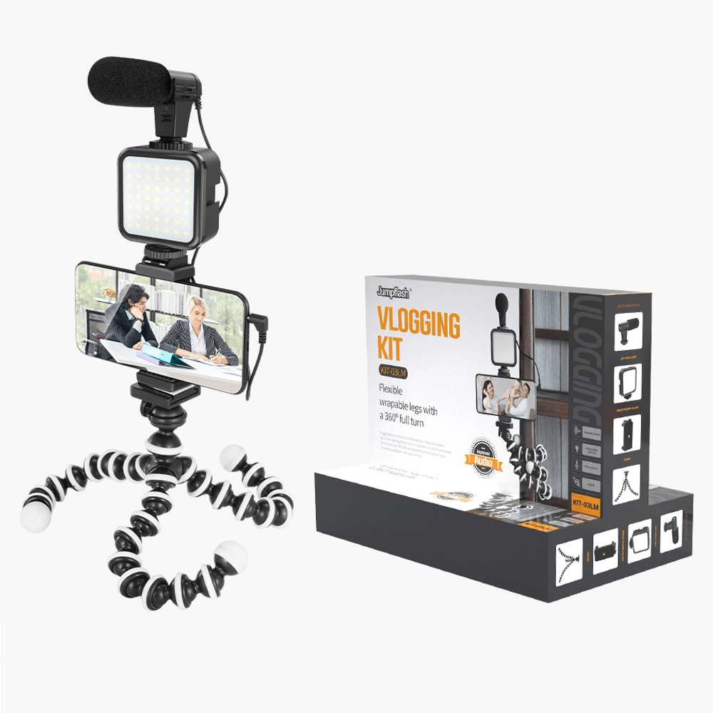 Kit Vlogger Jumpflash KIT03LM para Smartphone eMania Foto e Video