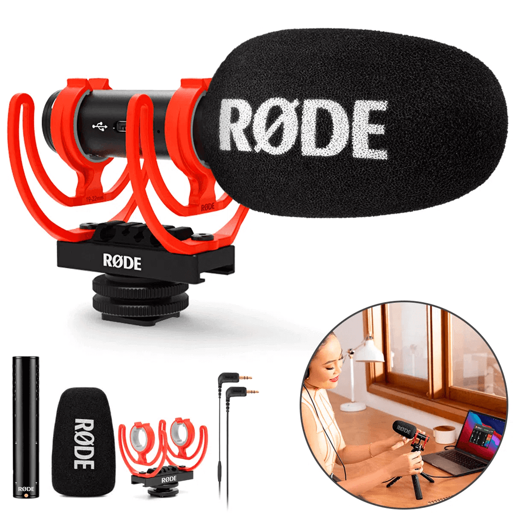 Microfone-Shotgun-Rode-VideoMic-GO-II-Ultracompacto-TRs-e-USB-C Microfone-Shotgun-Rode-VideoMic-GO-II-Ultracompacto-TRs-e-USB-C