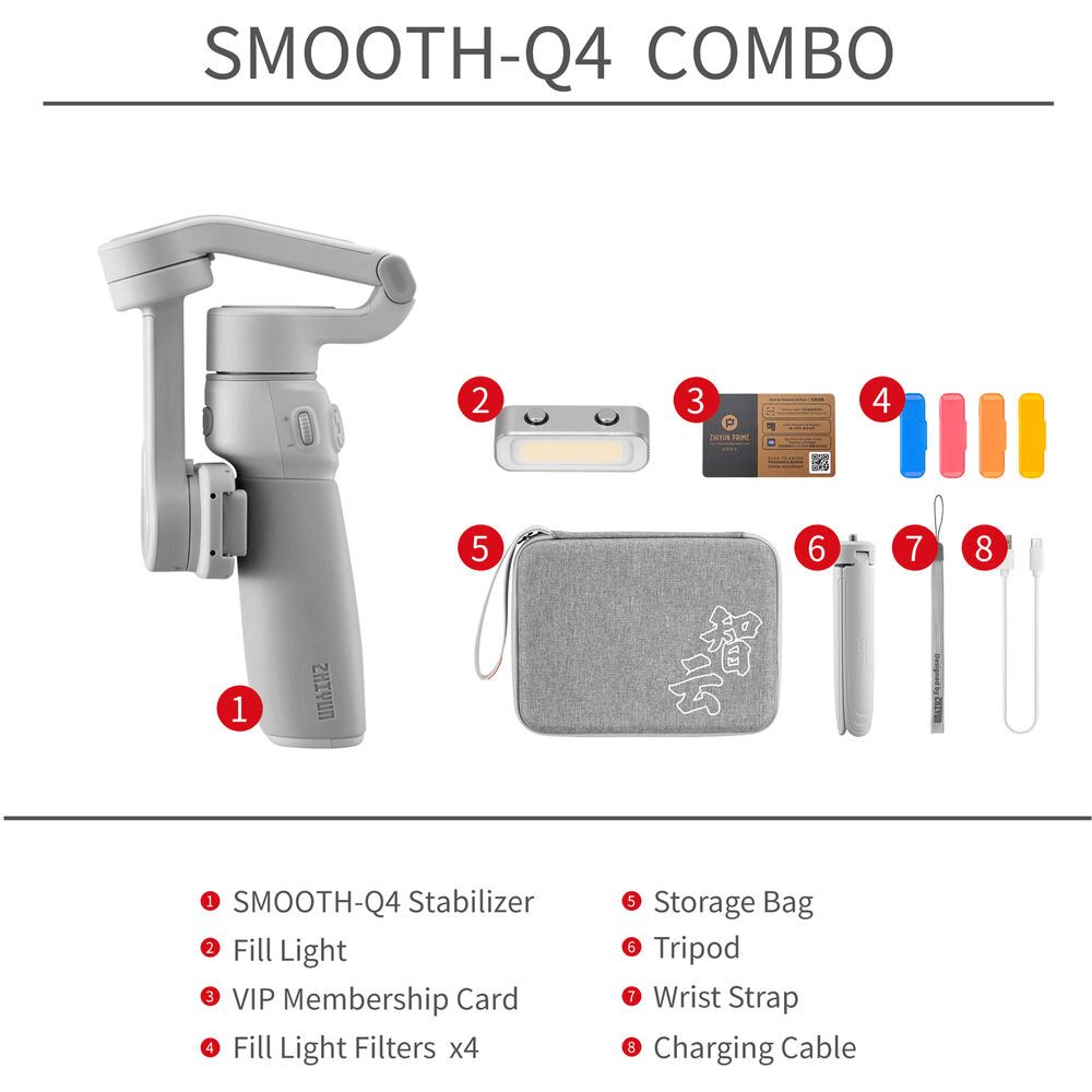 Estabilizador Zhiyun Smooth-Q4 Combo para Smartphones - eMania Foto e Video