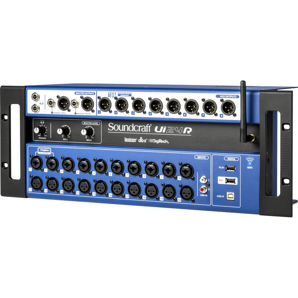 Mixer Digital Soundcraft Ui24R 24 Canais - eMania Foto e Video