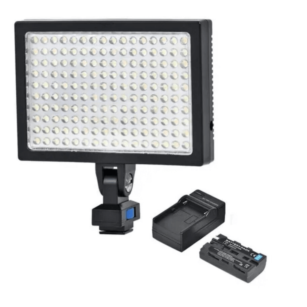 Painel-Iluminador-Led-Profissional-LED-1600-Video-Light-10W-com-Bateria-e-Carregador Painel-Iluminador-Led-Profissional-LED-1600-Video-Light-10W-com-Bateria-e-Carregador