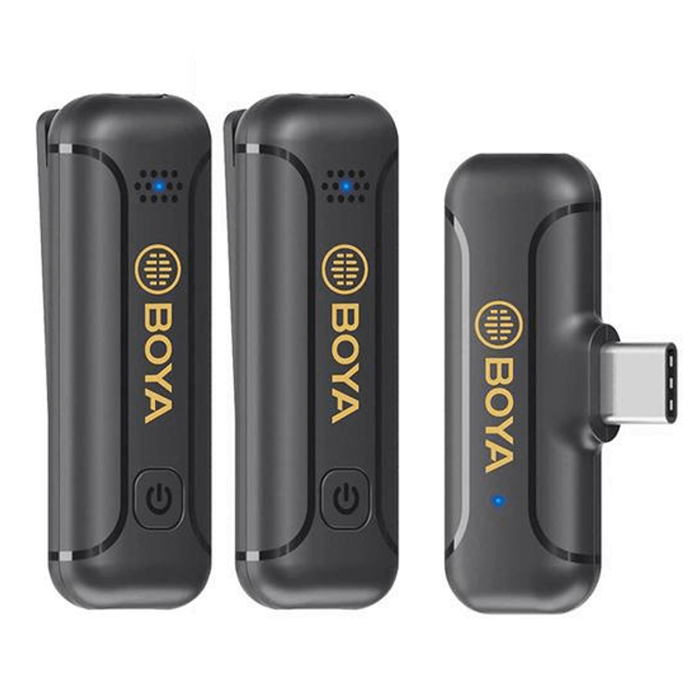 Microfone-Sem-Fio-Duplo-Boya-BY-WM3T2-U2-Digital-2.4GHz-para-Smartphones-USB-C Microfone-Sem-Fio-Duplo-Boya-BY-WM3T2-U2-Digital-2.4GHz-para-Smartphones-USB-C
