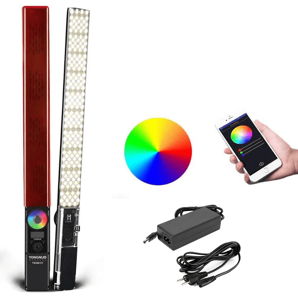 Kit Bastão LED Yongnuo YN360 III RGB Video Light Wand com Fonte DC 12V 5Amp (Bivolt) Kit Bastão LED Yongnuo YN360 III RGB Video Light Wand com Fonte DC 12V 5Amp (Bivolt)