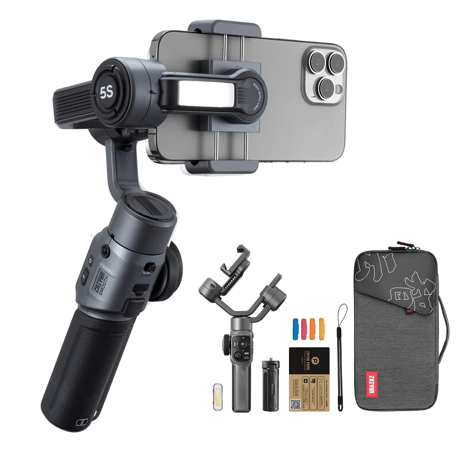 Gimbal Zhiyun Smooth 5S Combo para Celular - eMania Foto e Video
