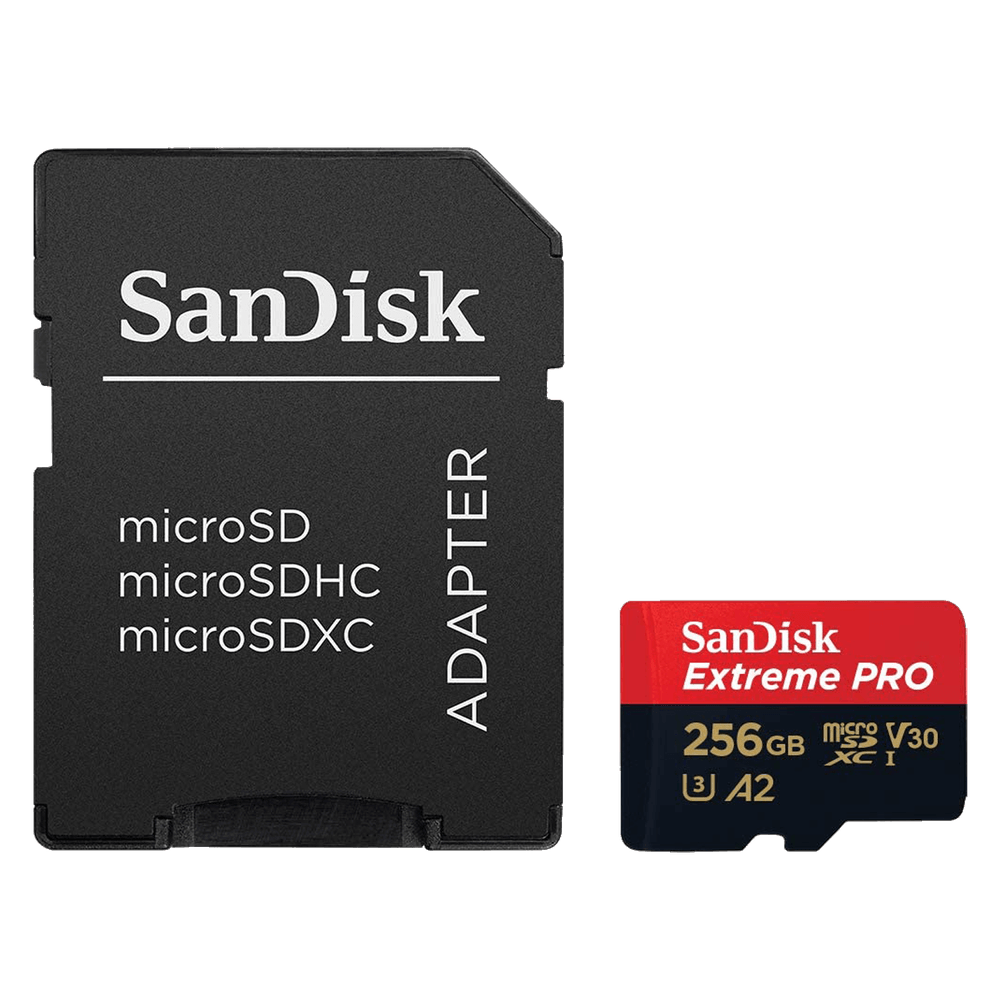 Cartao-MicroSDXC-256Gb-SanDisk-Extreme-Pro-200Mb-s-UHS-I---V30---U3---A2-com-Adaptador-SD Cartao-MicroSDXC-256Gb-SanDisk-Extreme-Pro-200Mb-s-UHS-I---V30---U3---A2-com-Adaptador-SD