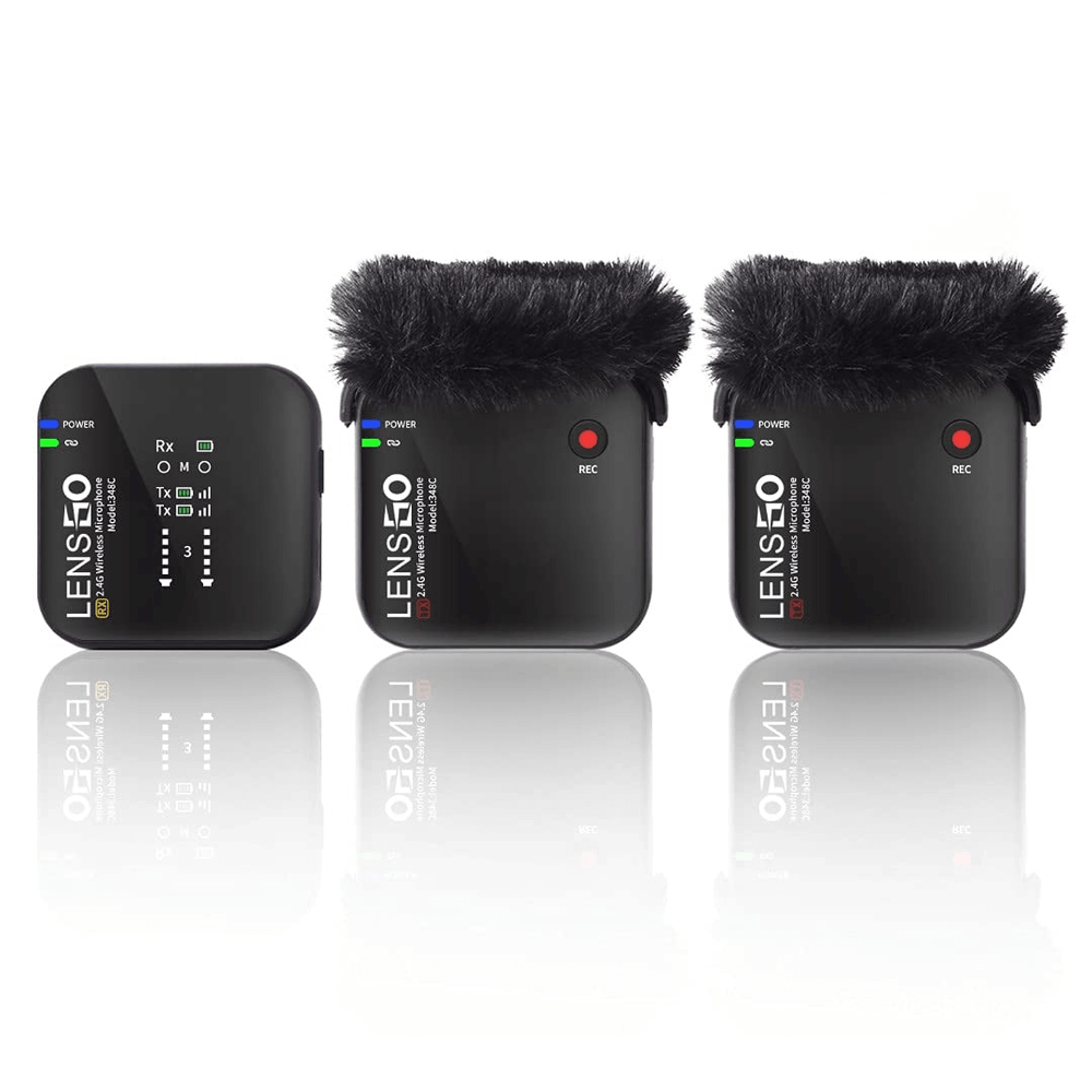 Sistema-Microfone-Sem-Fio-LensGo-348C-V2-Duplo-Slim-Wireless-para-Cameras-e-Smartphones--Preto- Sistema-Microfone-Sem-Fio-LensGo-348C-V2-Duplo-Slim-Wireless-para-Cameras-e-Smartphones--Preto-