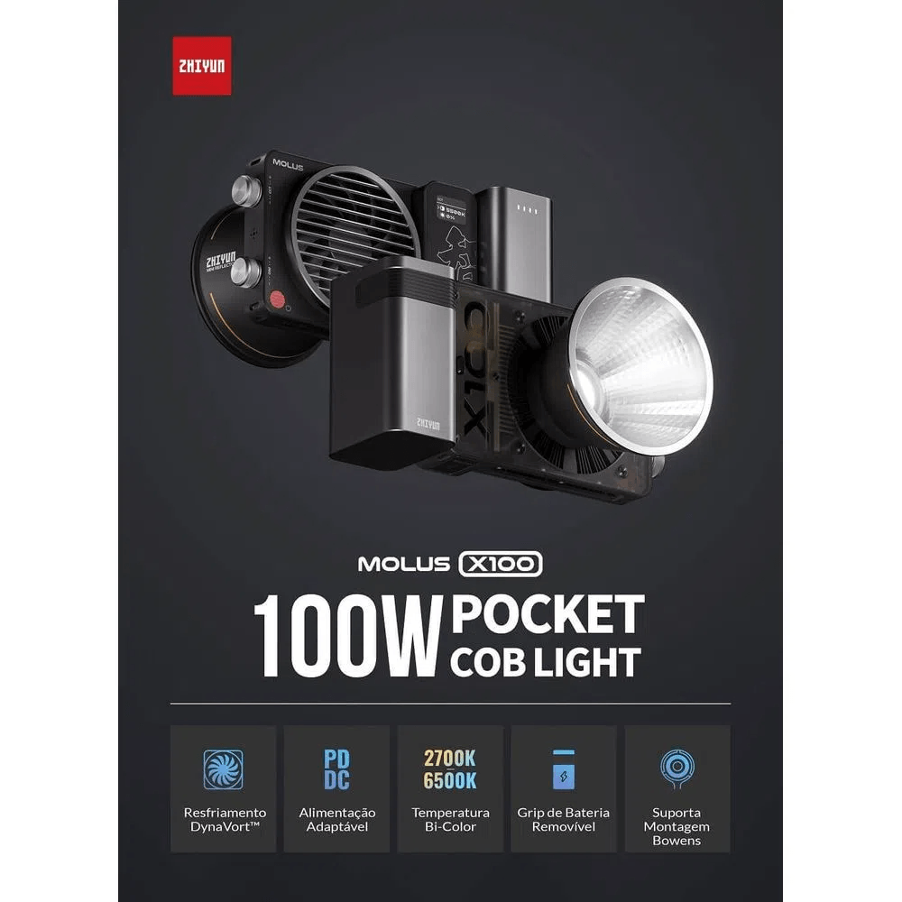 Painel Led Zhiyun MOLUS X100 COB Combo - eMania Foto e Video