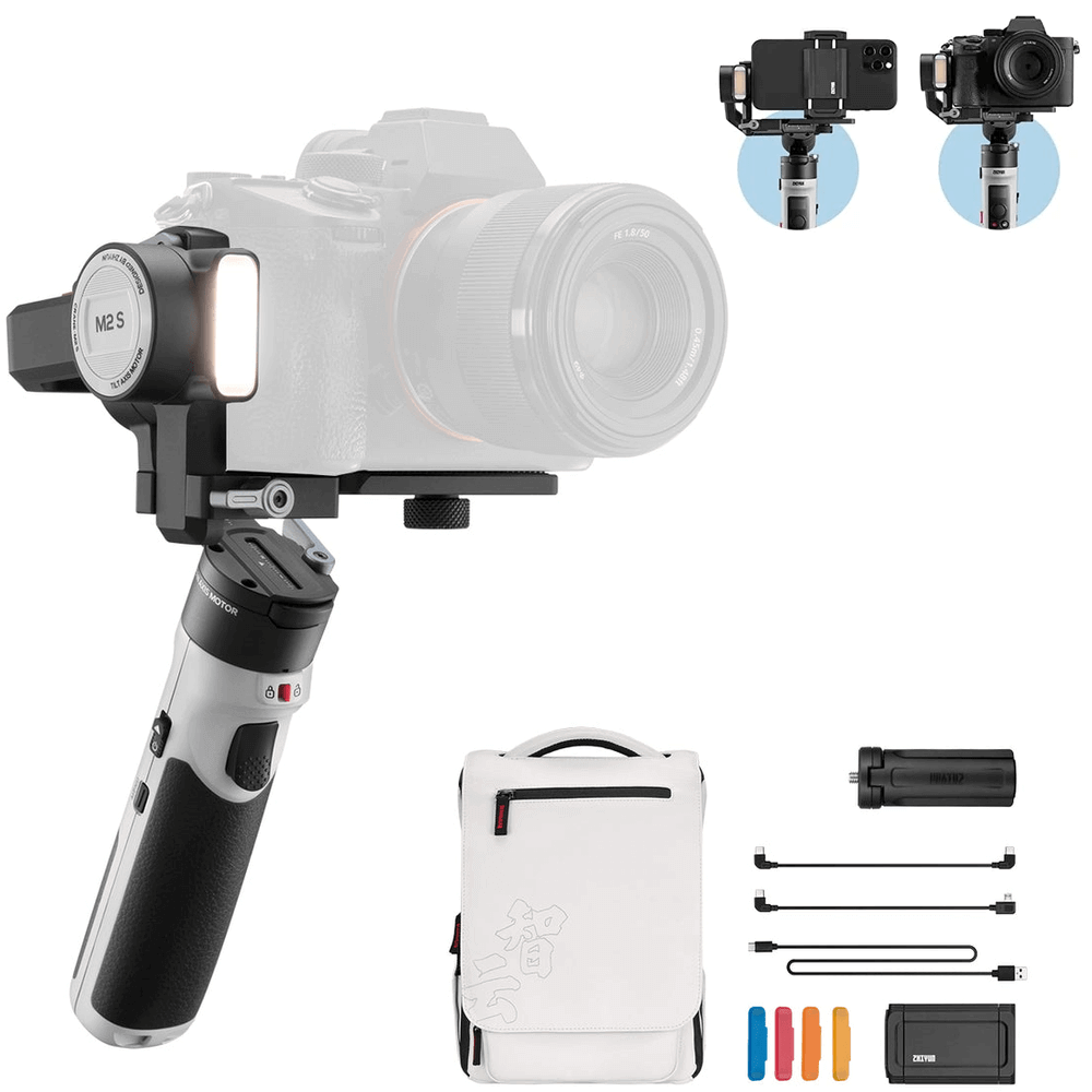 Estabilizador-Gimbal-Portatil-Zhiyun-Crane-M2-S-Combo-para-Cameras-Mirrorless-Compactas-e-SmartPhones Estabilizador-Gimbal-Portatil-Zhiyun-Crane-M2-S-Combo-para-Cameras-Mirrorless-Compactas-e-SmartPhones
