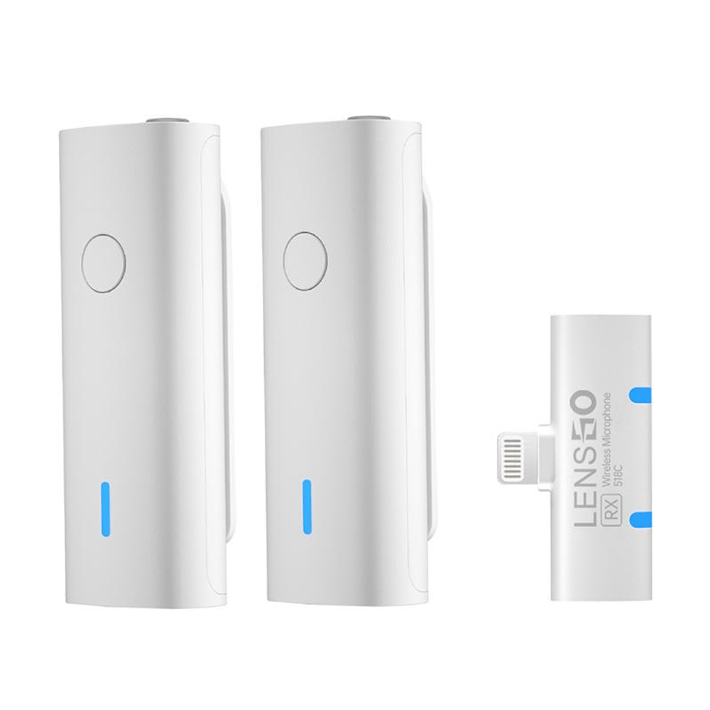 Microfone-Lapela-Sem-Fio-LensGo-518C-Duplo-2.4GHz-para-Smartphones-iOS--Lightning- Microfone-Lapela-Sem-Fio-LensGo-518C-Duplo-2.4GHz-para-Smartphones-iOS--Lightning-