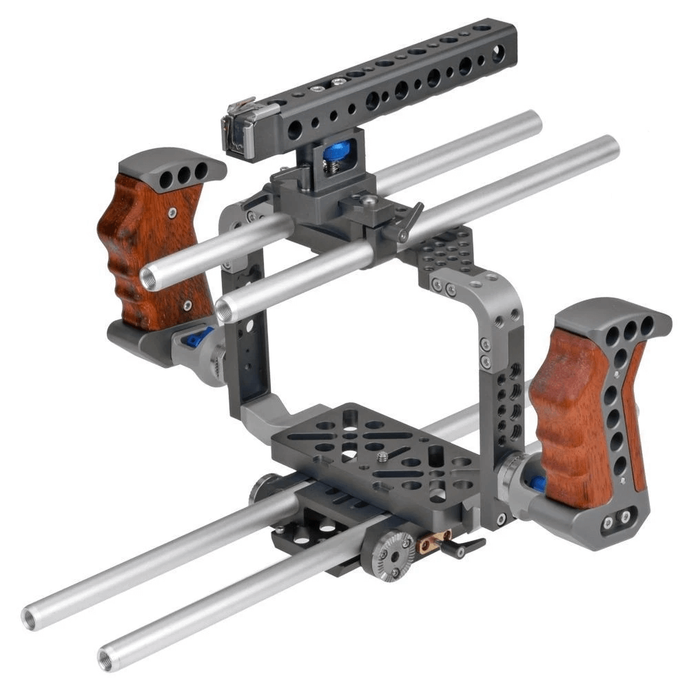 Gaiola-Cage-Completa-C4-para-BlackMagic-BMCC-com-Suporte-Handle-Lateral-Duplo Gaiola-Cage-Completa-C4-para-BlackMagic-BMCC-com-Suporte-Handle-Lateral-Duplo