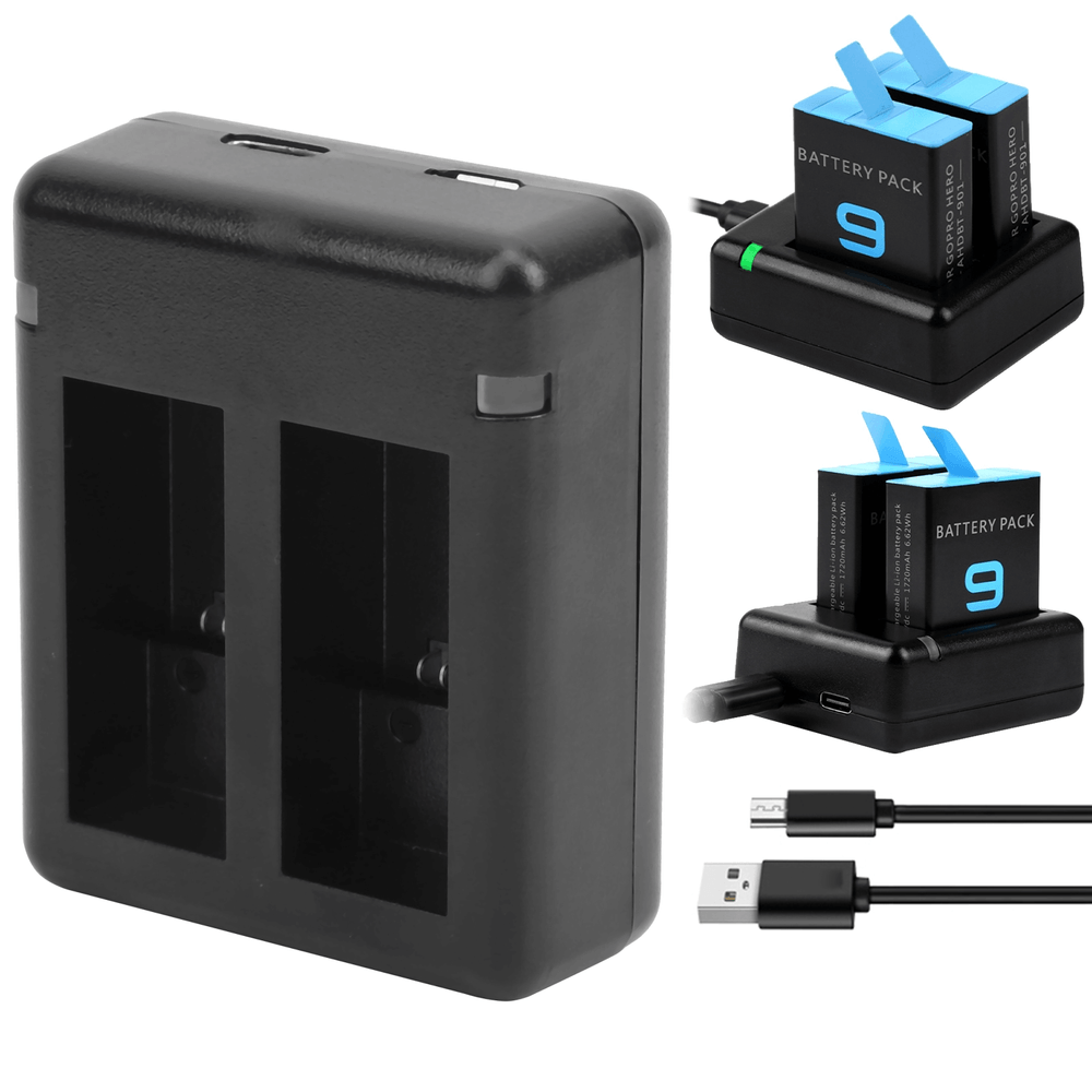 Carregador-Duplo-AHDBT-901-para-Baterias-GoPRo-Hero-9-10-11-Black Carregador-Duplo-AHDBT-901-para-Baterias-GoPRo-Hero-9-10-11-Black