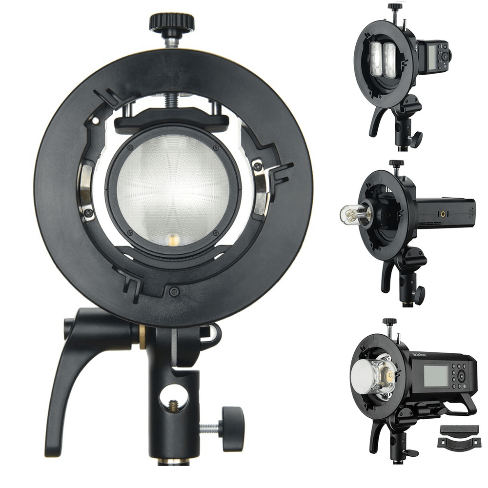 Suporte-Flash-Speedlight-Godox-S2-com-Montagem-Bowens Suporte-Flash-Speedlight-Godox-S2-com-Montagem-Bowens