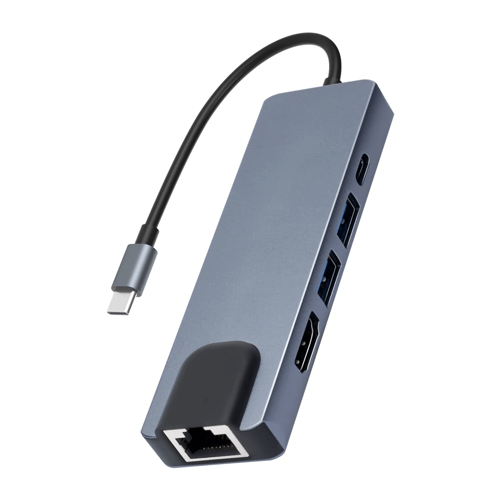 Hub USB-C 5 em 1 RJ45 HDMI USB 3.0 USB-C - eMania Foto e Video
