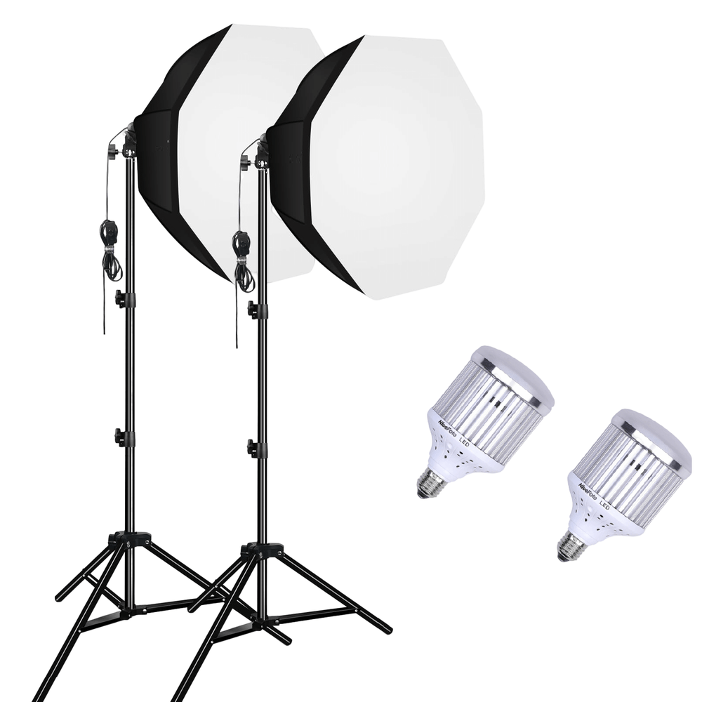 Kit-Iluminacao-Continua-2x-Softbox-Octogonal-70cm-Led-Branco-30w-e-Tripes--Bivolt- Kit-Iluminacao-Continua-2x-Softbox-Octogonal-70cm-Led-Branco-30w-e-Tripes--Bivolt-