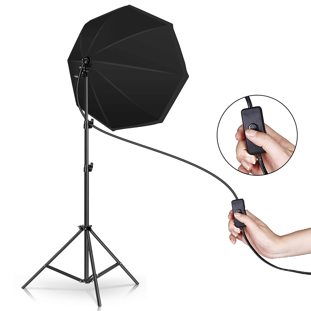 Kit Iluminação Contínua Octabox 70cm de 30W - eMania Foto e Video