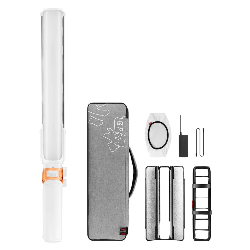 Iluminador-Bastao-LED-Zhiyun-FiveRay-V60-Combo-Light-Wand-Portatil-60W-Bi-Color-com-Bandoor-Difusor-e-Fonte-Bivolt--Branco- Iluminador-Bastao-LED-Zhiyun-FiveRay-V60-Combo-Light-Wand-Portatil-60W-Bi-Color-com-Bandoor-Difusor-e-Fonte-Bivolt--Branco-