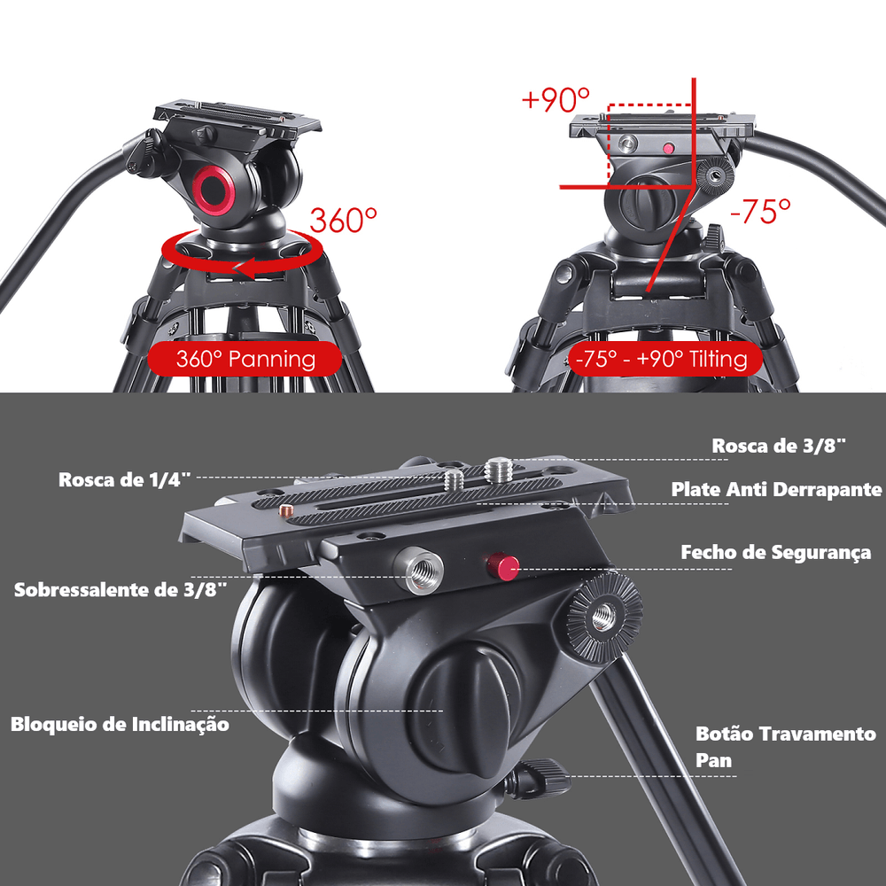 Tripé TS-DV08 Cabeça Hidráulica - WorldView