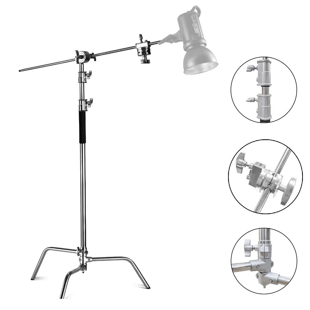 Girafa-de-Iluminacao-SL330-C-Stand-de-Aco-Inoxidavel-e-Amortecimento-de-Mola--3.3m- Girafa-de-Iluminacao-SL330-C-Stand-de-Aco-Inoxidavel-e-Amortecimento-de-Mola--3.3m-